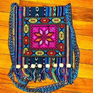 Handmade embroidered crossbody bag